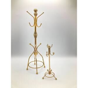 Set Vintage MCM Brass Tone Coat Rack Jewelry Holder Dollhouse Salesman Sample?